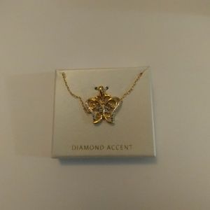 Butterfly shaped pendant with chain